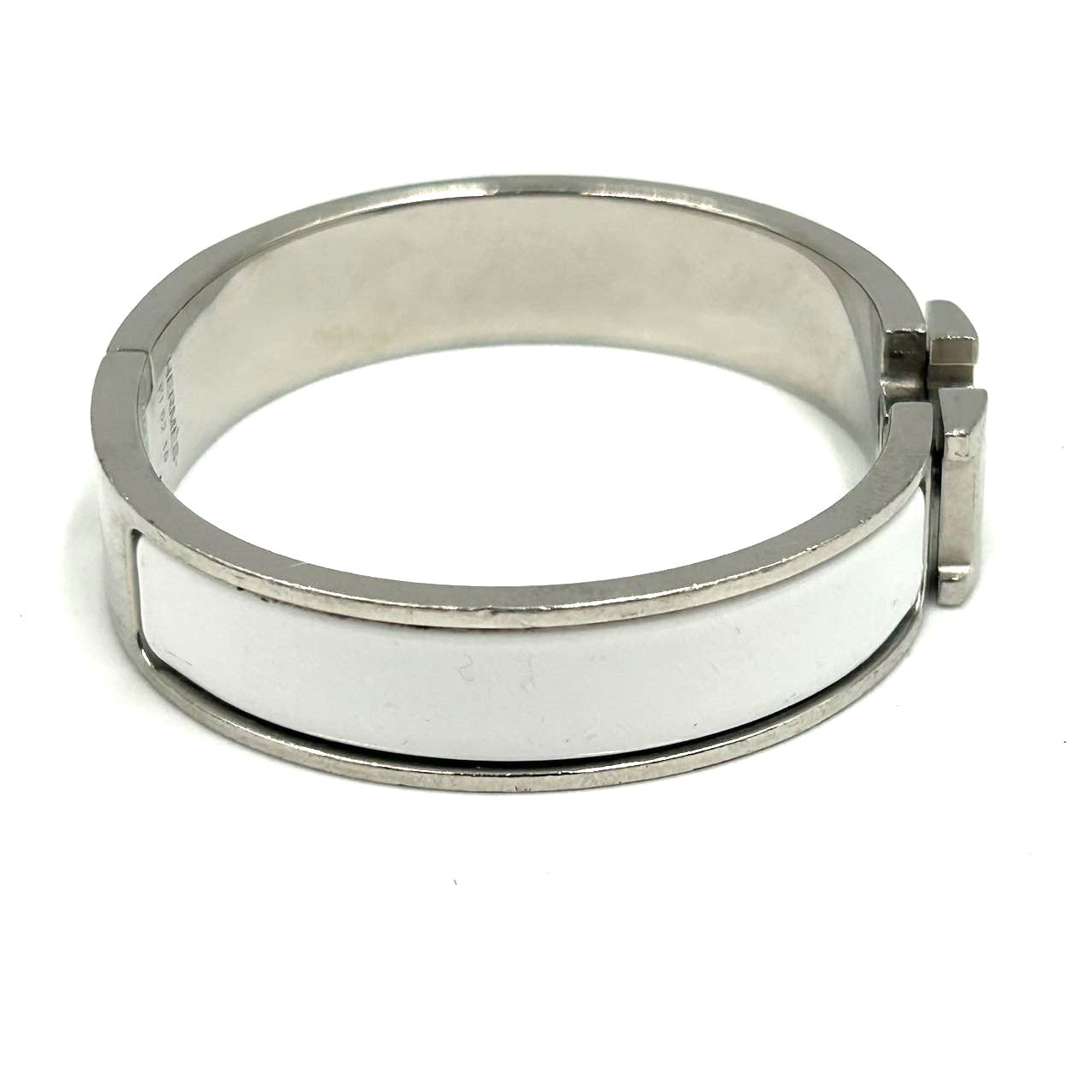 HERMES<br>Silver Clic Clac H Bracelet Silvery