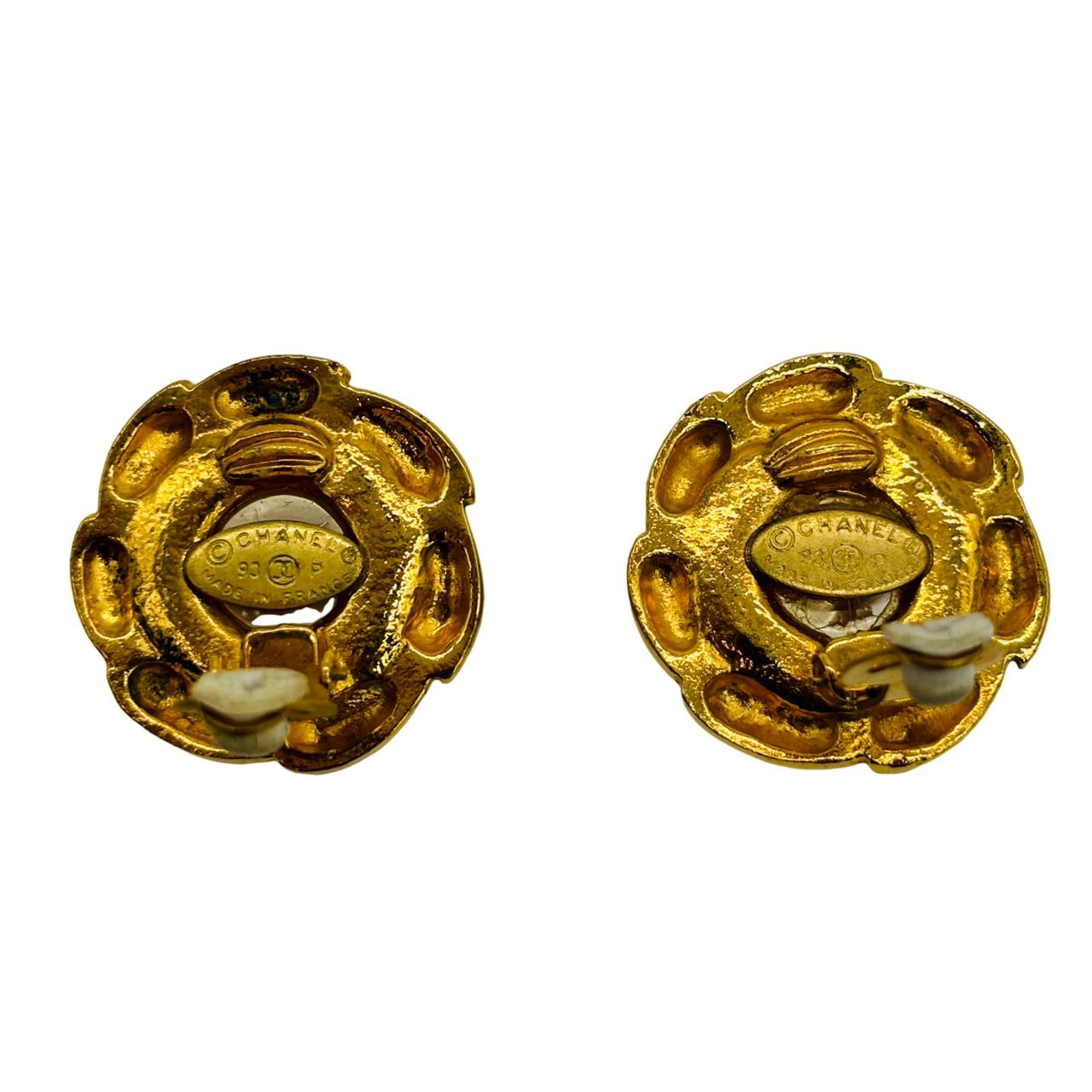 CHANEL <br> Pearl Earrings Gold