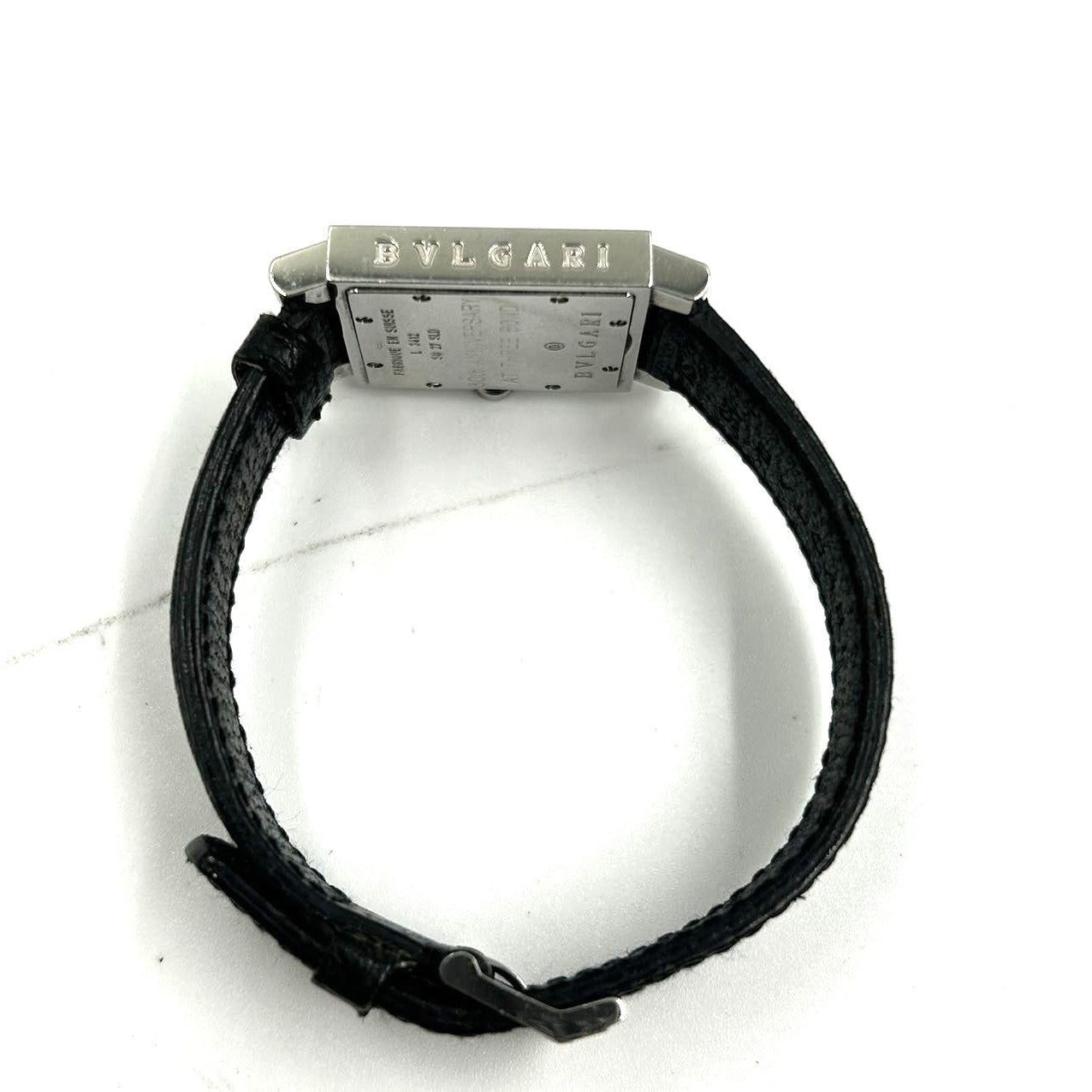 BVLGARI<br>Quadrard SQ27SLD Stainless Steel× Leather Quartz