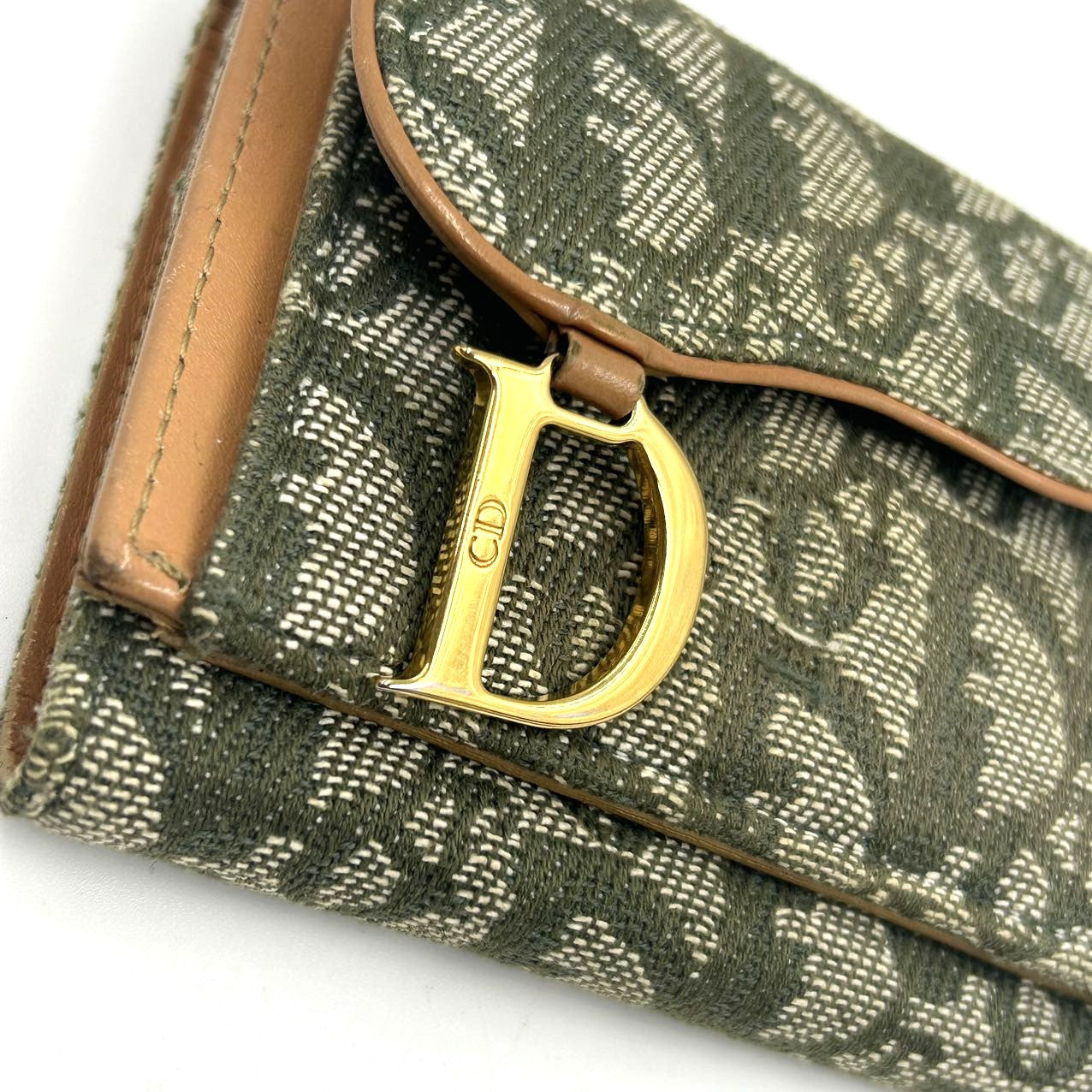 CHRISTIAN DIOR<br>Saddle Wallet Green