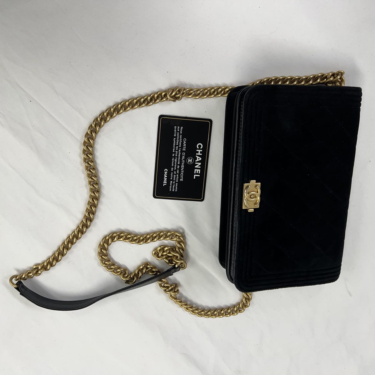 CHANEL<br>Boy Chanel Chain Wallet Velor