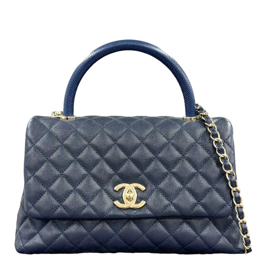 CHANEL<br> 2-Wege-Tasche mit Kokosgriffen aus Caviar Skin