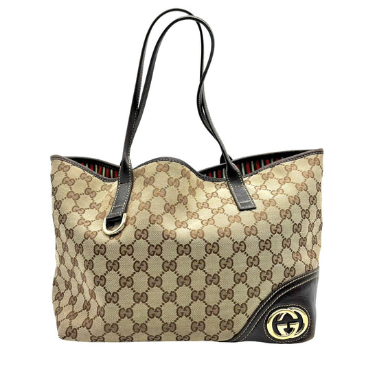 GUCCI<br> Nouveau sac fourre-tout en toile Britt GG