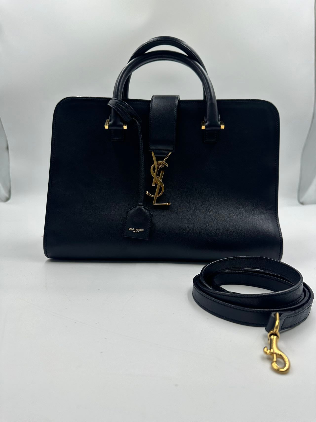 SAINT LAURENT<br>Leather Cabas Bag Black