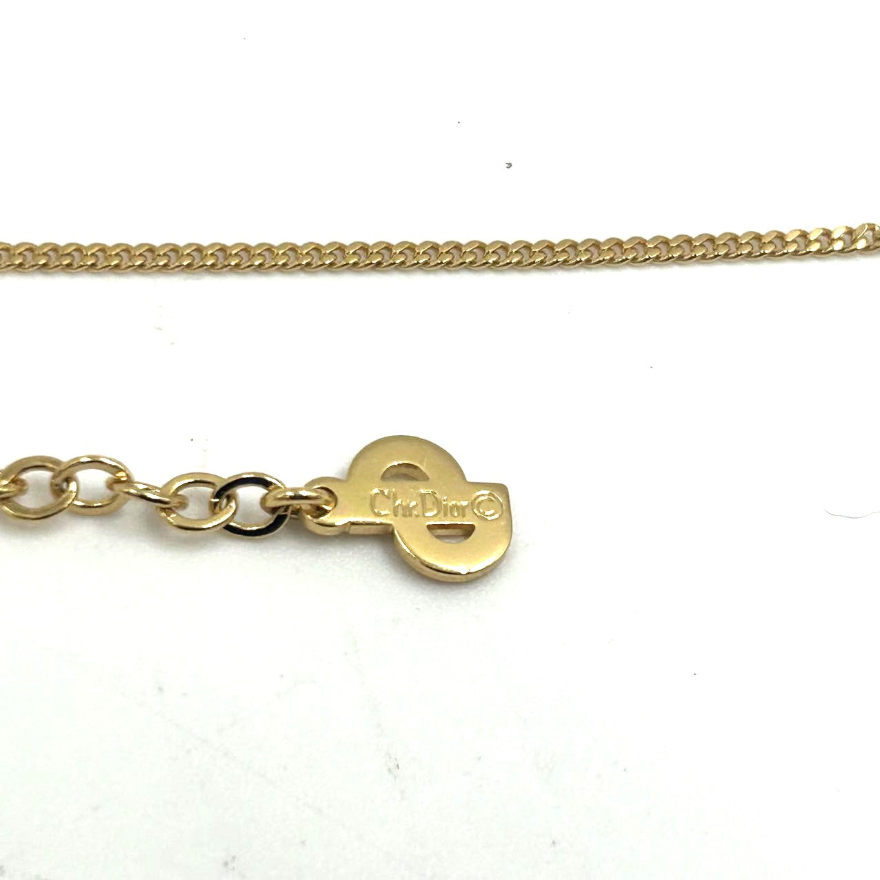 CHRISTIAN DIOR<br>Logo Rhinestone Necklace