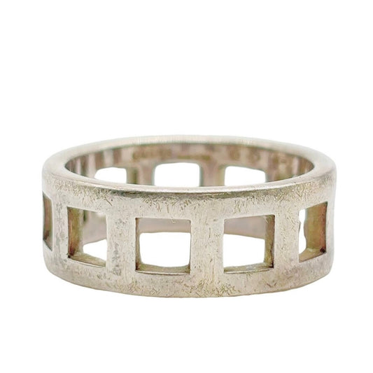 GUCCI  <br>Bague carrée ouverte en argent