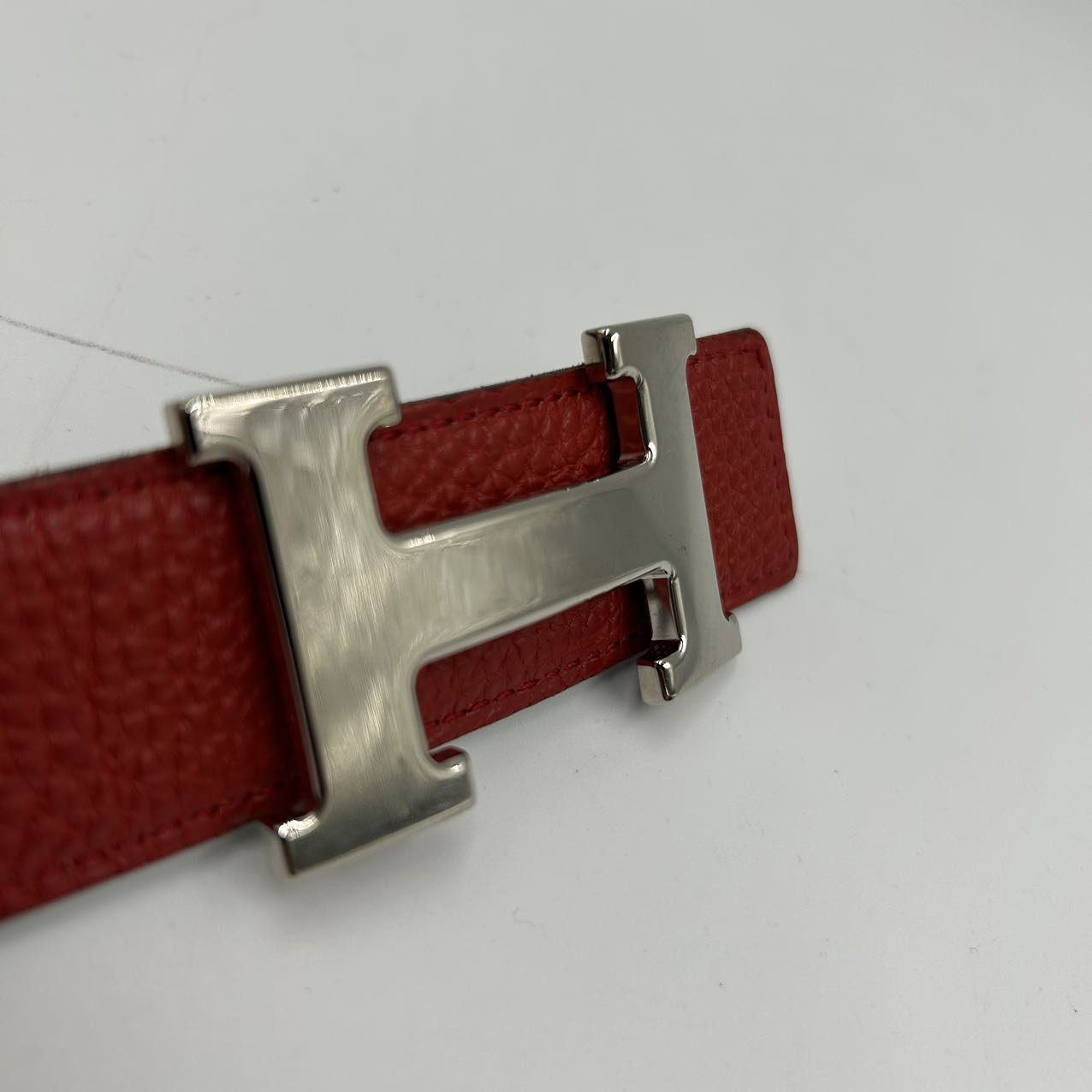 HERMES<br>"H" Logo Buckle Leather Belt