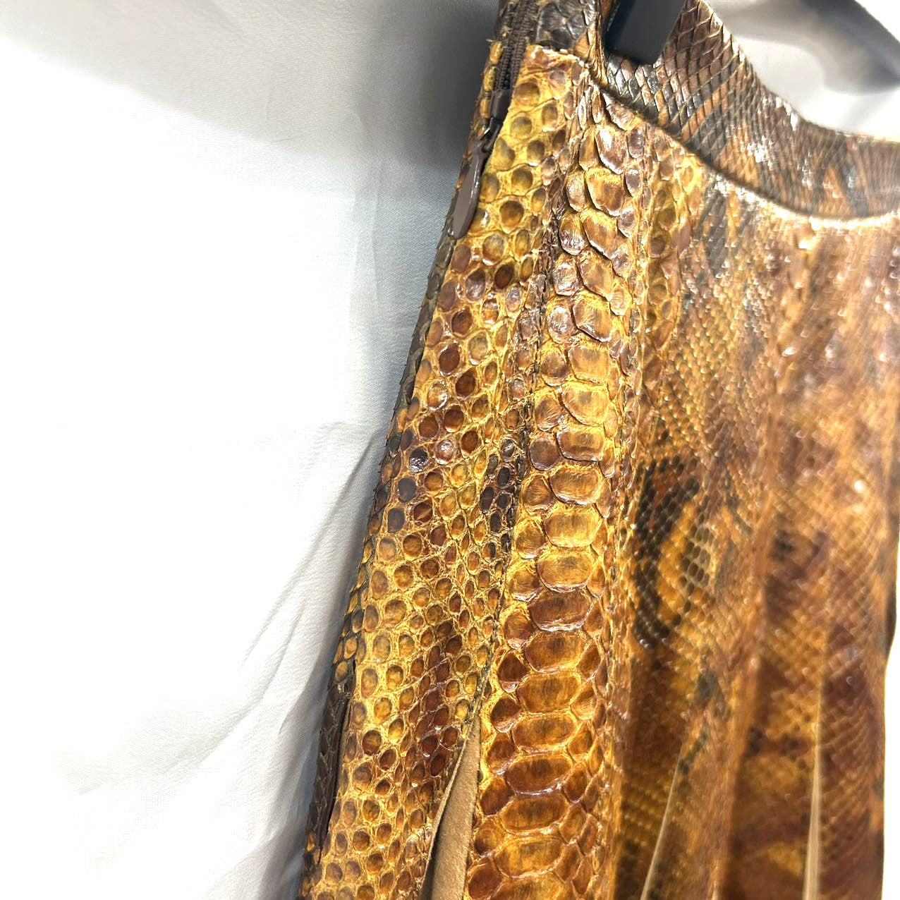 FERRAGAMO<br>Python Skirt Brown