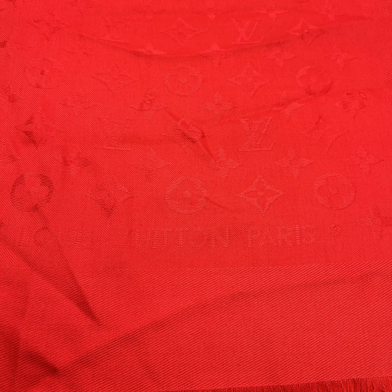 LOUIS VUITTON<br>Monogram Classic Shawl Silk/Wool Scarf