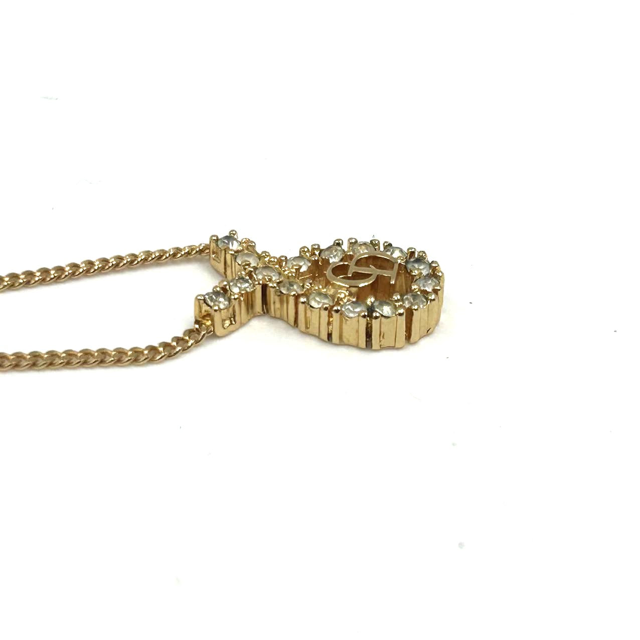 CHRISTIAN DIOR<br>Logo Rhinestone Necklace