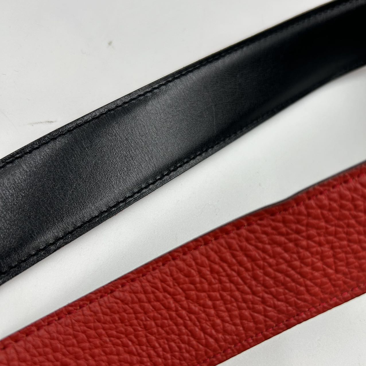 HERMES<br>"H" Logo Buckle Leather Belt