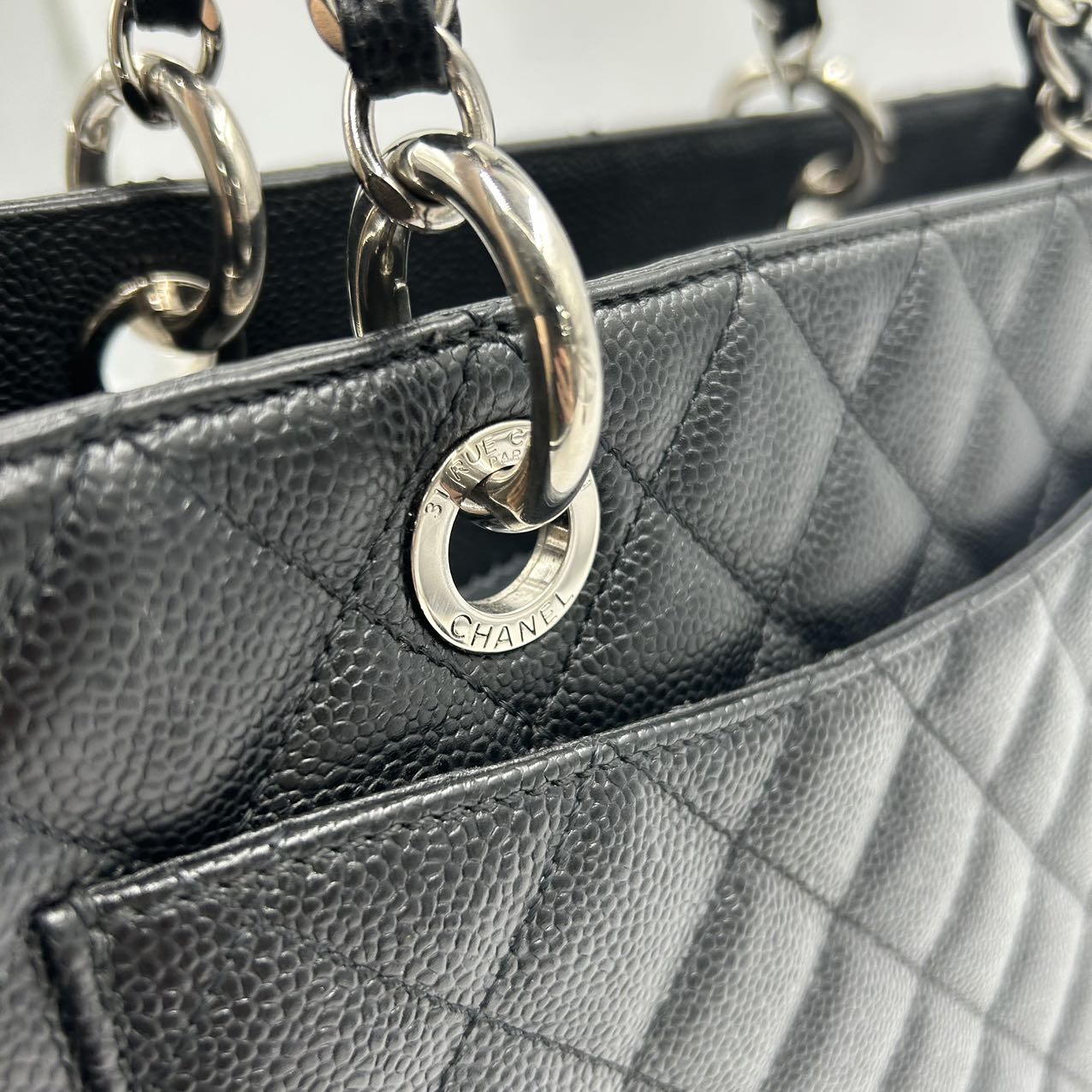 CHANEL<br>Black Caviar GST Tote Bag