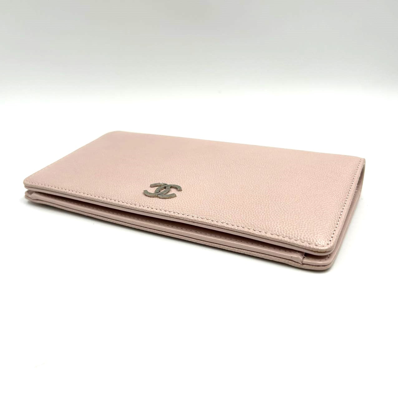 CHANEL<br> Caviar Skin Long Wallet Pink