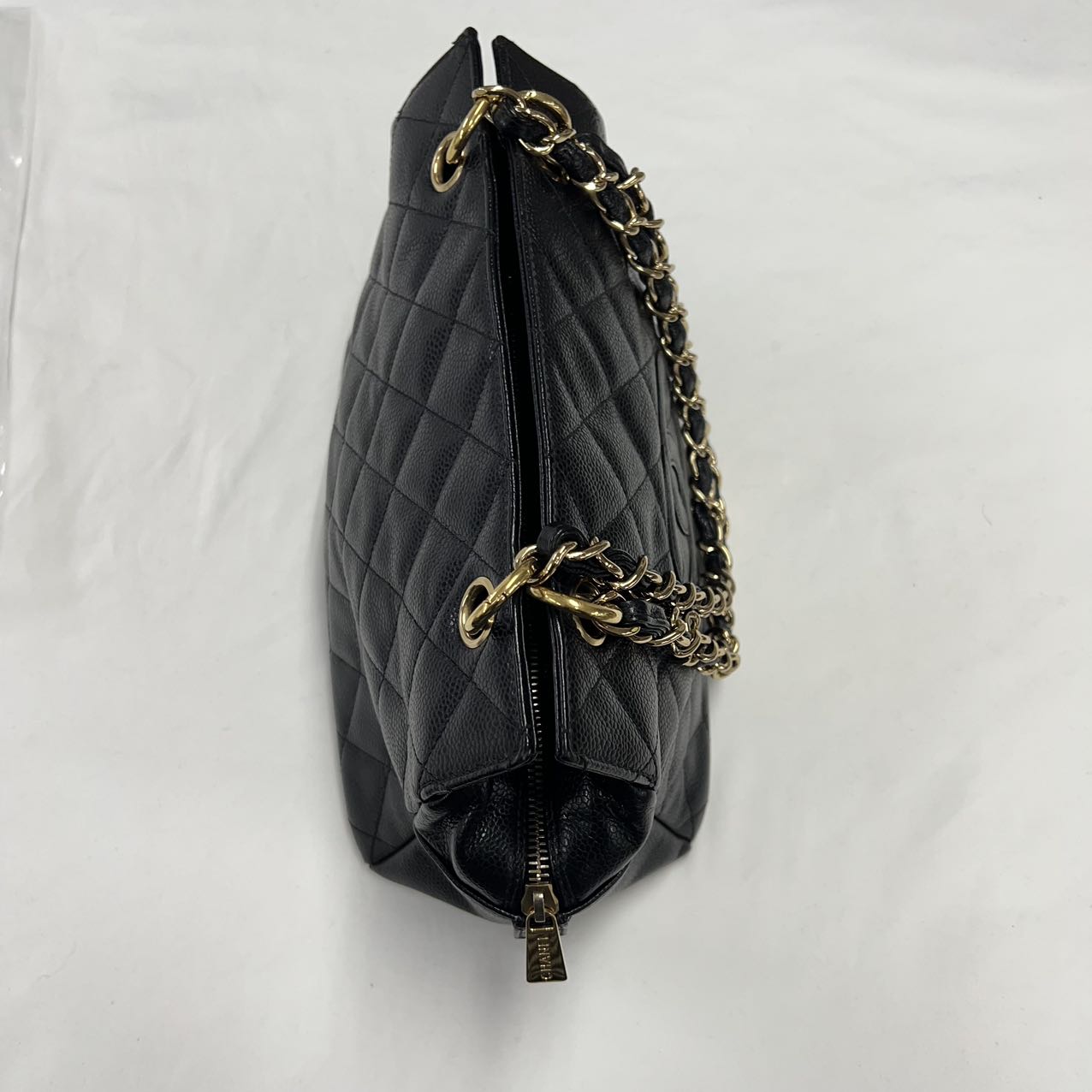 CHANEL<br>GST Tote Black Gold Chain Caviar