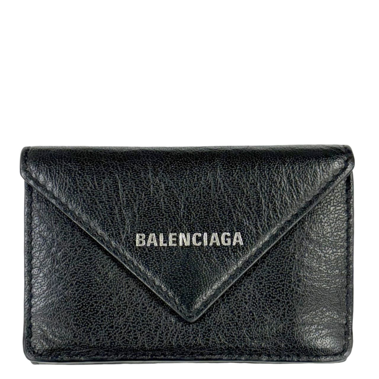 BALENCIAGA<br> Portefeuille compact en cuir Papier