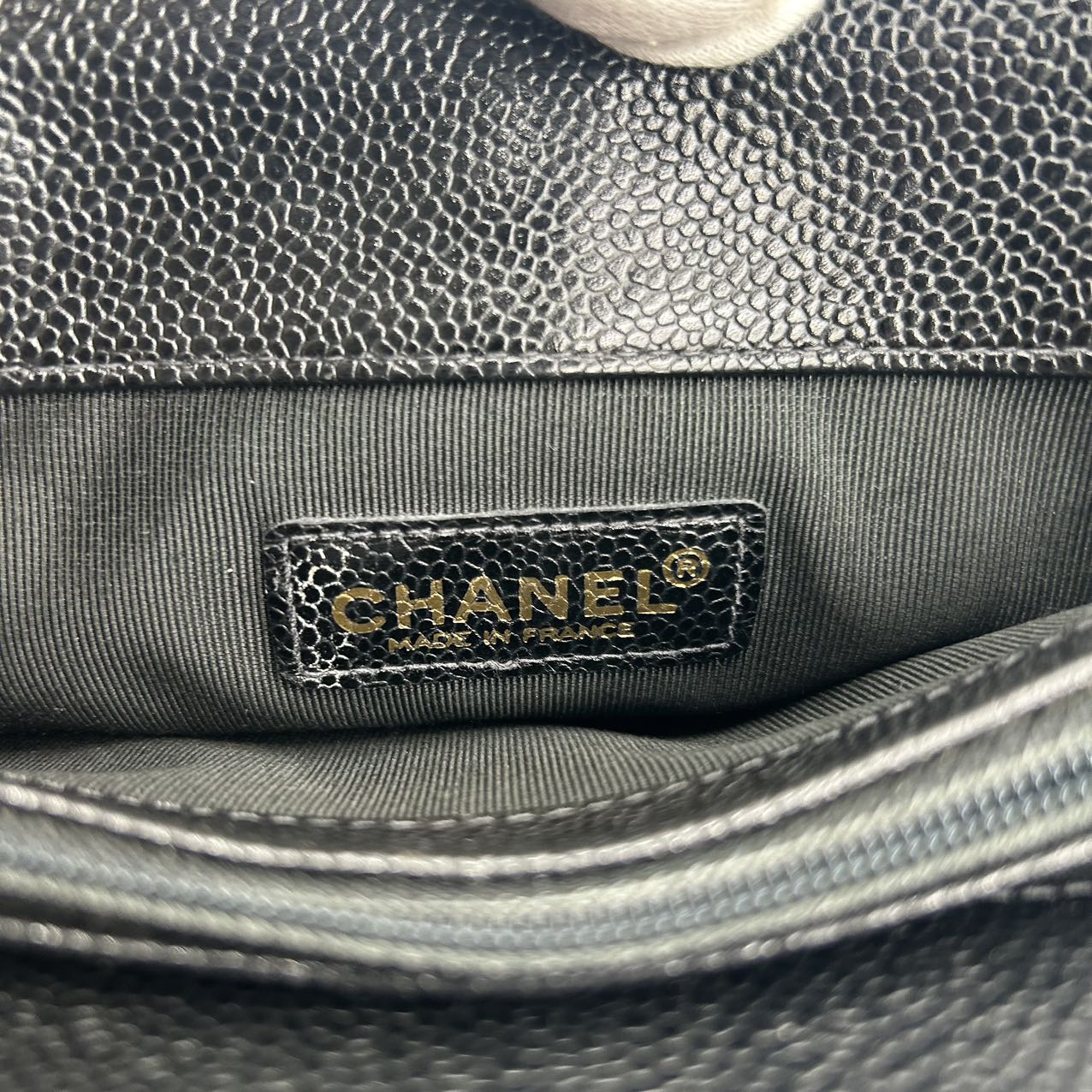 CHANEL<br>Co Co Mark Caviar Skin Tote Bag